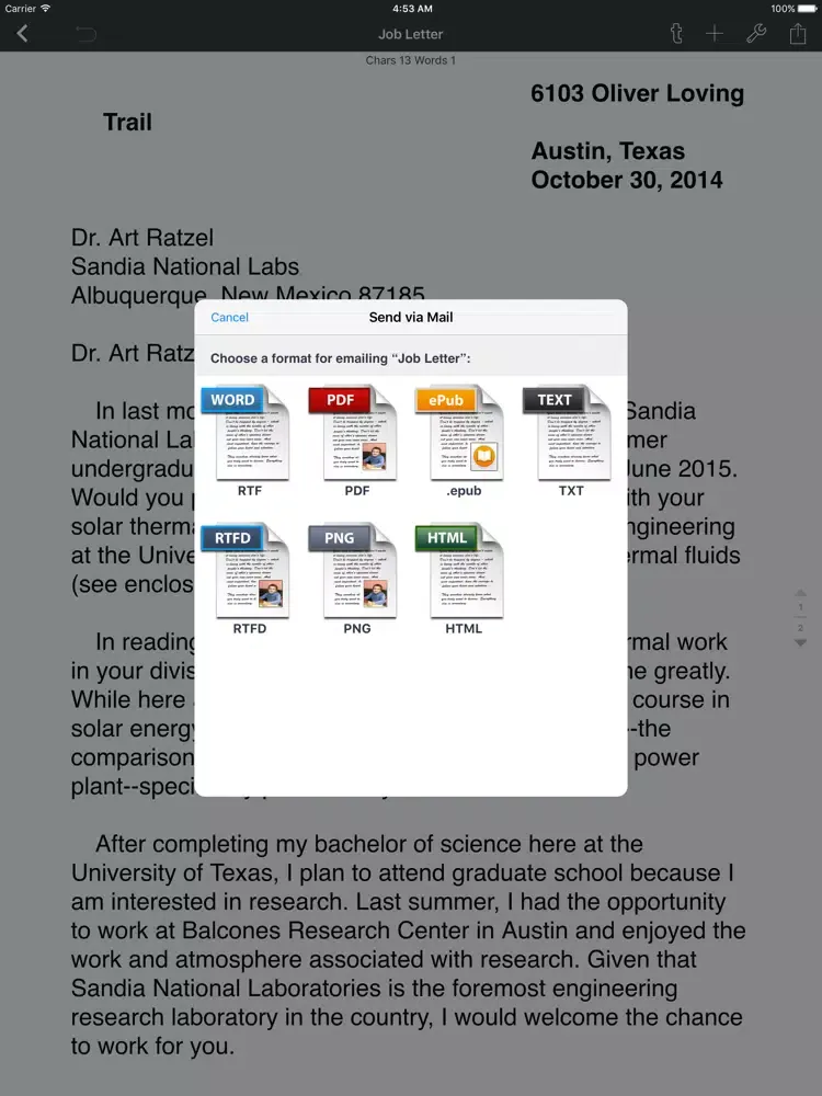 Textilus Pro - Word Processor iPad  স্ক্রিনশট