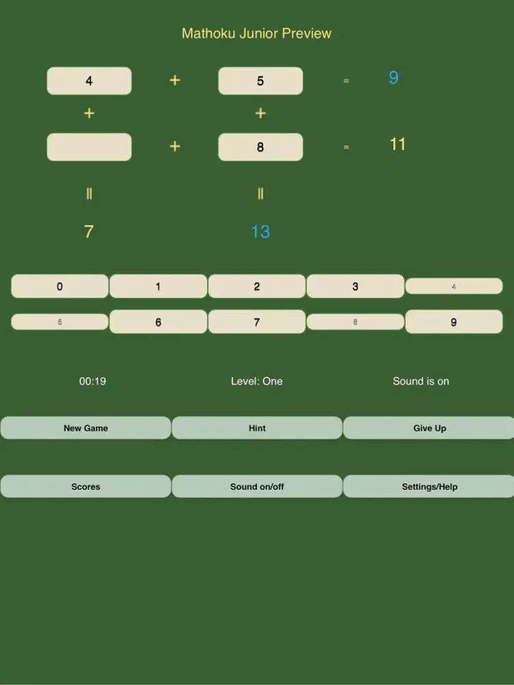 Tangkapan layar Mathoku Jr Preview iPad 