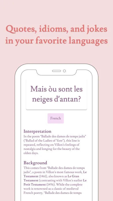 Tangkapan layar Pearls: Language Quotes