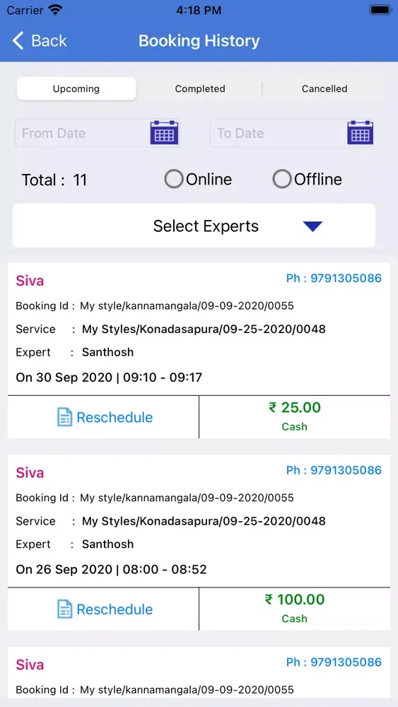 BMS Partner - Schedule Booking应用截图