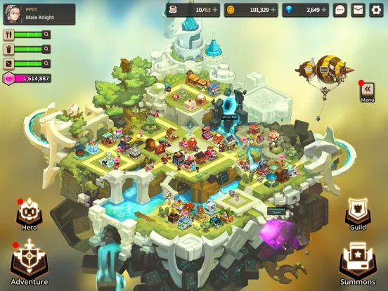 Tangkapan layar Guardian Tales iPad 