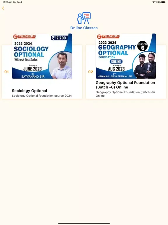 Guidance IAS iPad  Screenshots