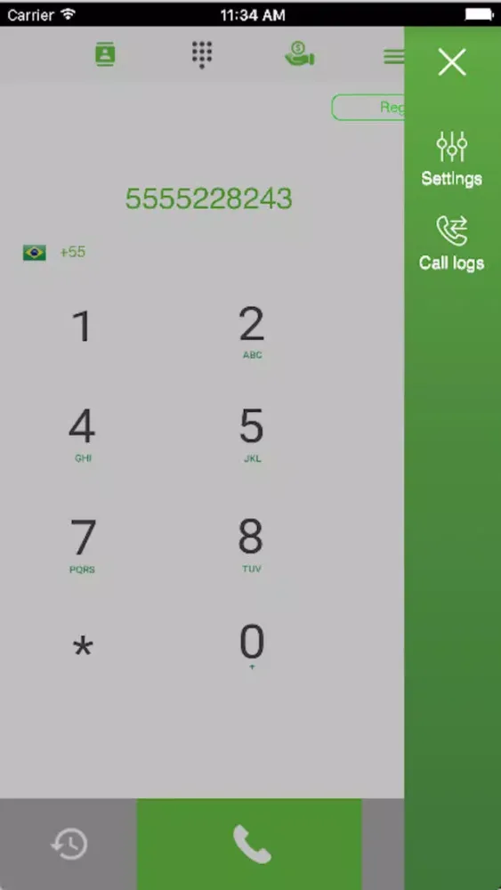 Ảnh chụp màn hình của hala dialer