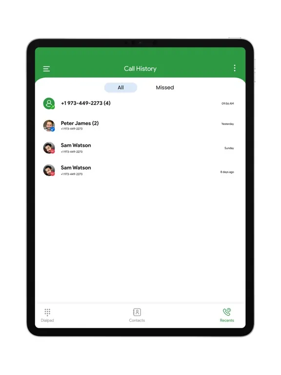 ภาพหน้าจอของ hala dialer iPad 