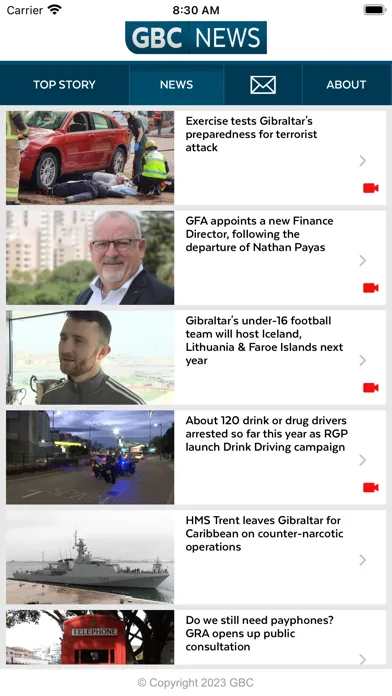 Captures d'écran de GBC News