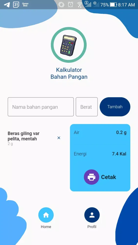 Kalkulator Bahan Pangan應用截圖