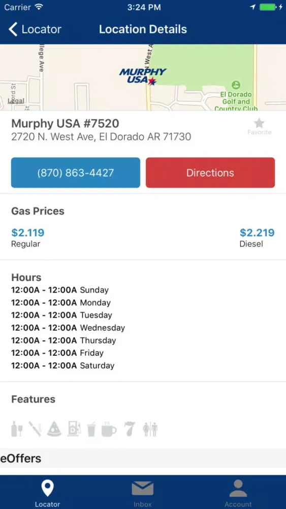 Zrzuty ekranu Murphy USA/Express Gas Finder
