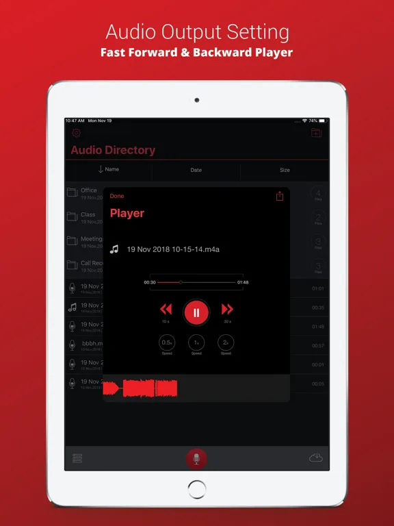 Voice Recorder Plus Pro iPad  Ekran Görüntüleri