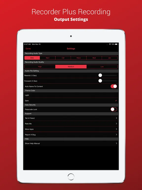 Voice Recorder Plus Pro iPad  Ekran Görüntüleri