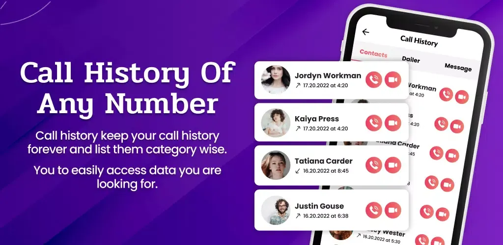 Call History Any Number Detail Screenshots