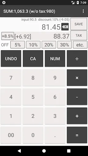 Tangkapan layar Discount Sales Tax Calculator