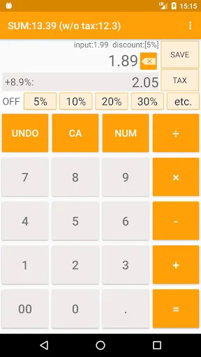 Tangkapan layar Discount Sales Tax Calculator