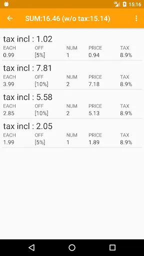 Tangkapan layar Discount Sales Tax Calculator