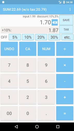 Tangkapan layar Discount Sales Tax Calculator