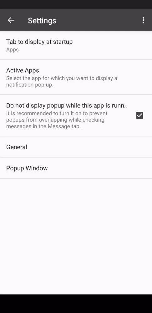 Popup Notification History Screenshots