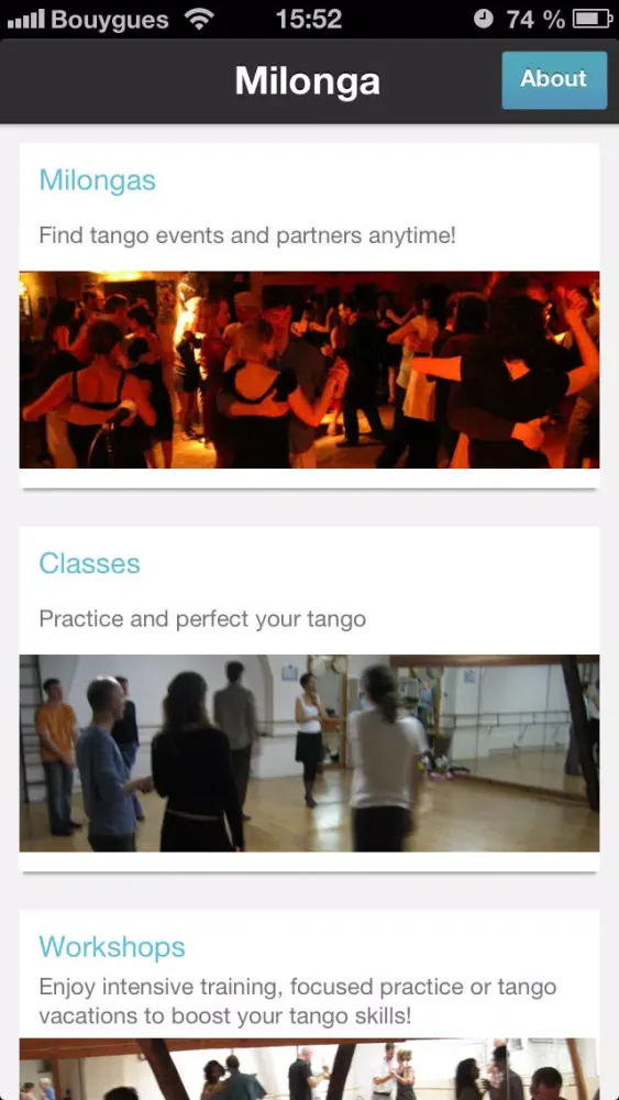 Capturas de pantalla de Milonga : Your tango events