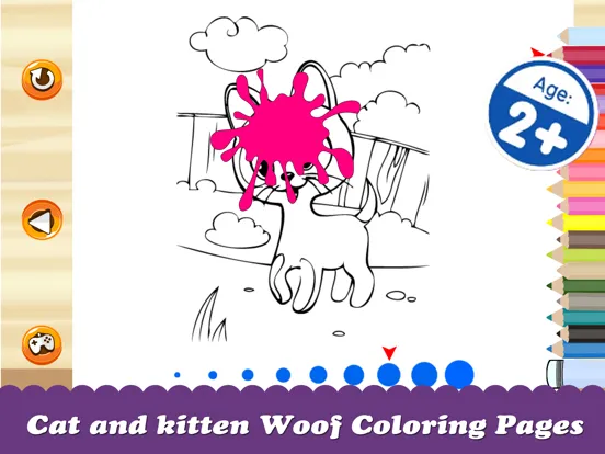 ภาพหน้าจอของ Cat and kitten Woof Coloring Pages iPad 