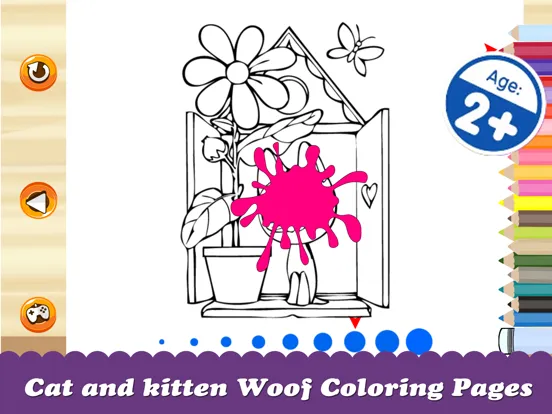 ภาพหน้าจอของ Cat and kitten Woof Coloring Pages iPad 