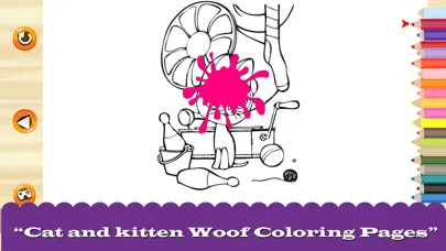 ภาพหน้าจอของ Cat and kitten Woof Coloring Pages