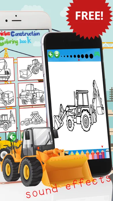 Tangkapan layar Vehicles Construction Coloring book game For kids