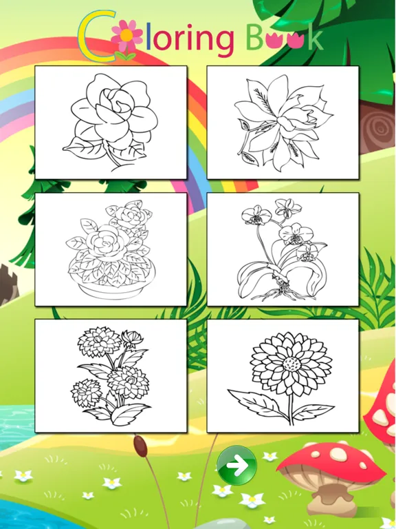 Скриншоты Beautiful Flowers Coloring Pages For Kids iPad 