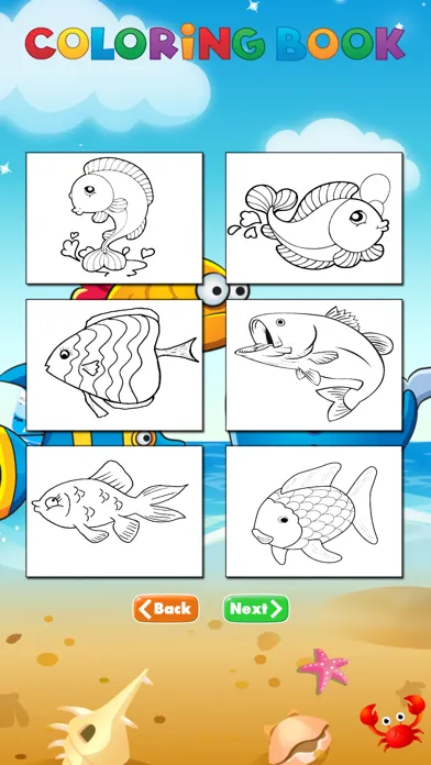 Sea fish coloring pages for Kids স্ক্রিনশট