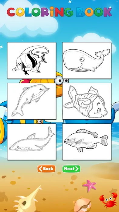 Sea fish coloring pages for Kids স্ক্রিনশট