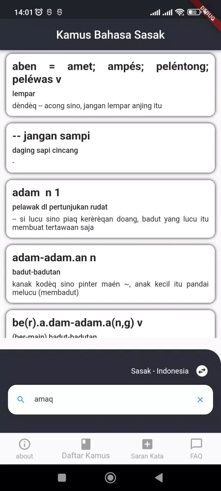 Kamus Bahasa Daerah NTB Screenshots