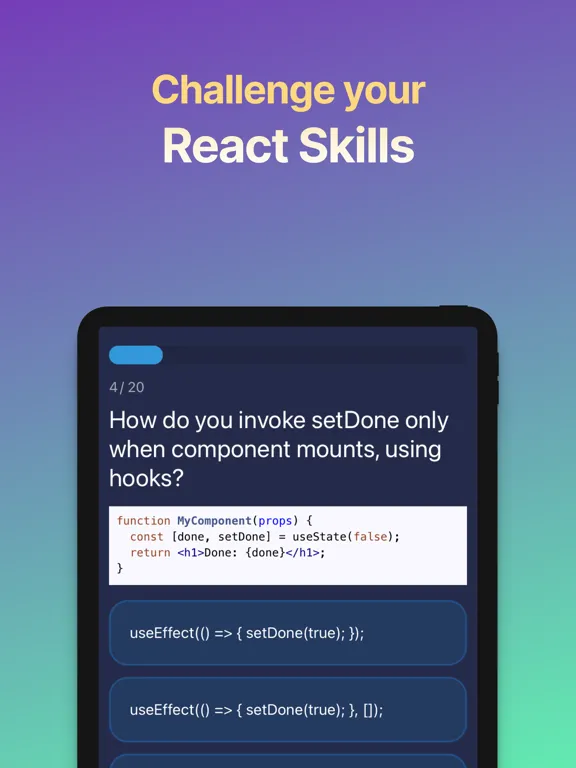 React Skill Assessment iPad  Screenshots