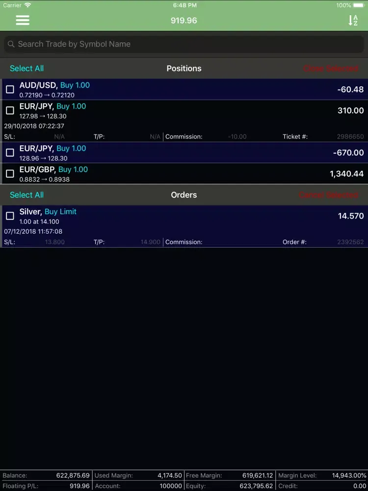 Kanak iTrader iPad  스크린샷
