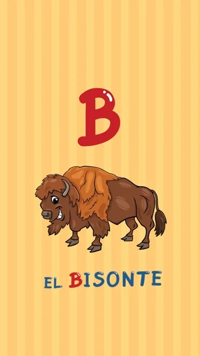 Ảnh chụp màn hình của ABC Animals Spanish Alphabets Flashcards: Vocabulary Learning Free For Kids!