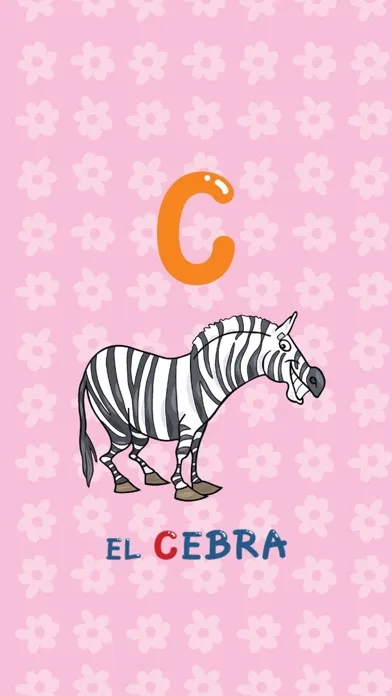 Ảnh chụp màn hình của ABC Animals Spanish Alphabets Flashcards: Vocabulary Learning Free For Kids!