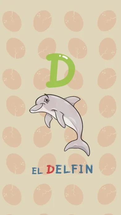 Ảnh chụp màn hình của ABC Animals Spanish Alphabets Flashcards: Vocabulary Learning Free For Kids!