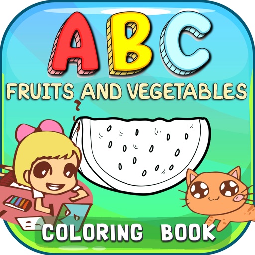 ABC Fruits And Vegetables Coloring Book: Learning English Vocabulary Free For Toddlers And Kids!