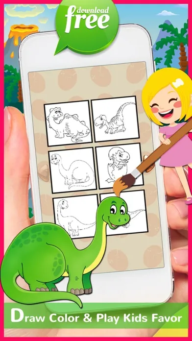 Tangkapan layar DinoArt Dinosaurs Coloring Book For Kids & Toddler