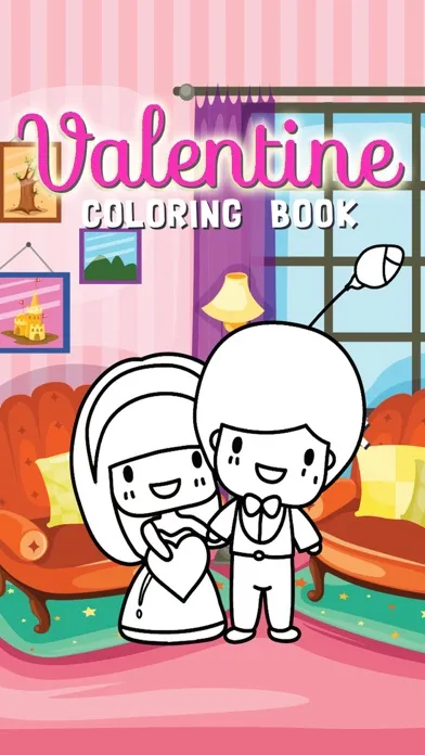 Ảnh chụp màn hình của Valentine Coloring Book : Cute & Lovely! Free For Kids And Toddlers