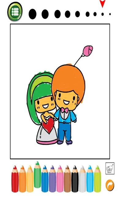Ảnh chụp màn hình của Valentine Coloring Book : Cute & Lovely! Free For Kids And Toddlers