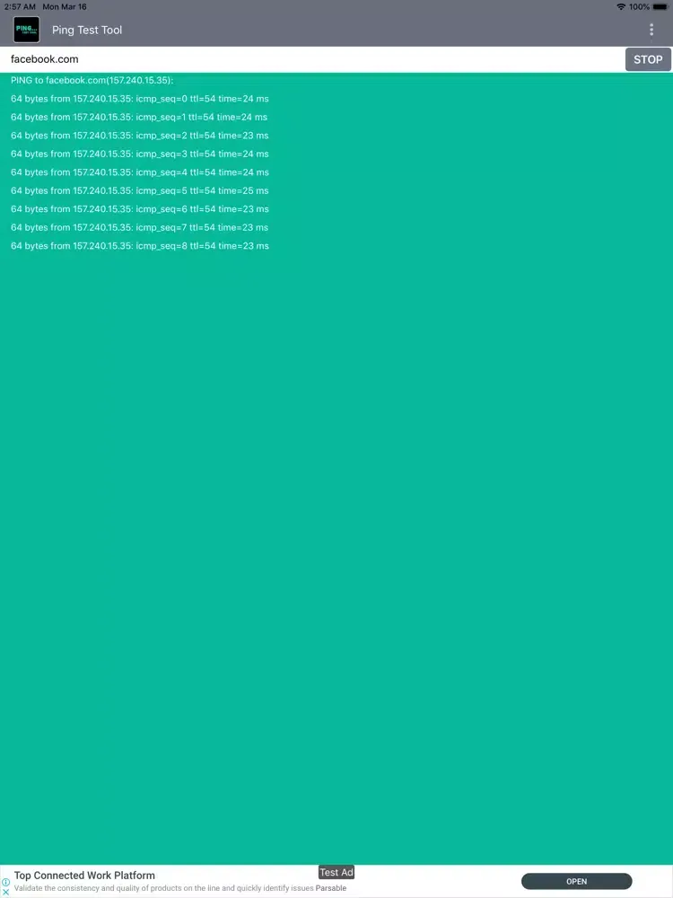 Zrzuty ekranu Ping Test Tool iPad 
