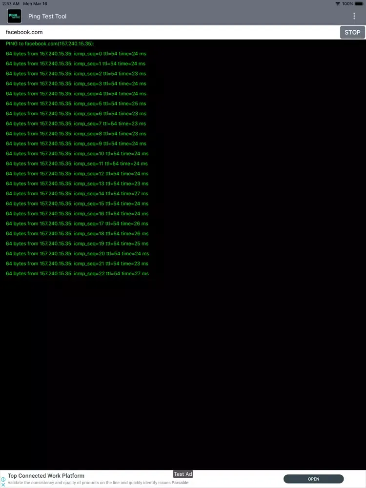 Zrzuty ekranu Ping Test Tool iPad 