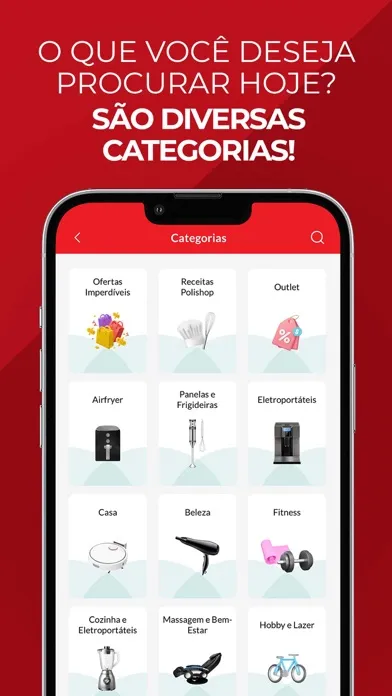 Ảnh chụp màn hình của Polishop: compras com desconto