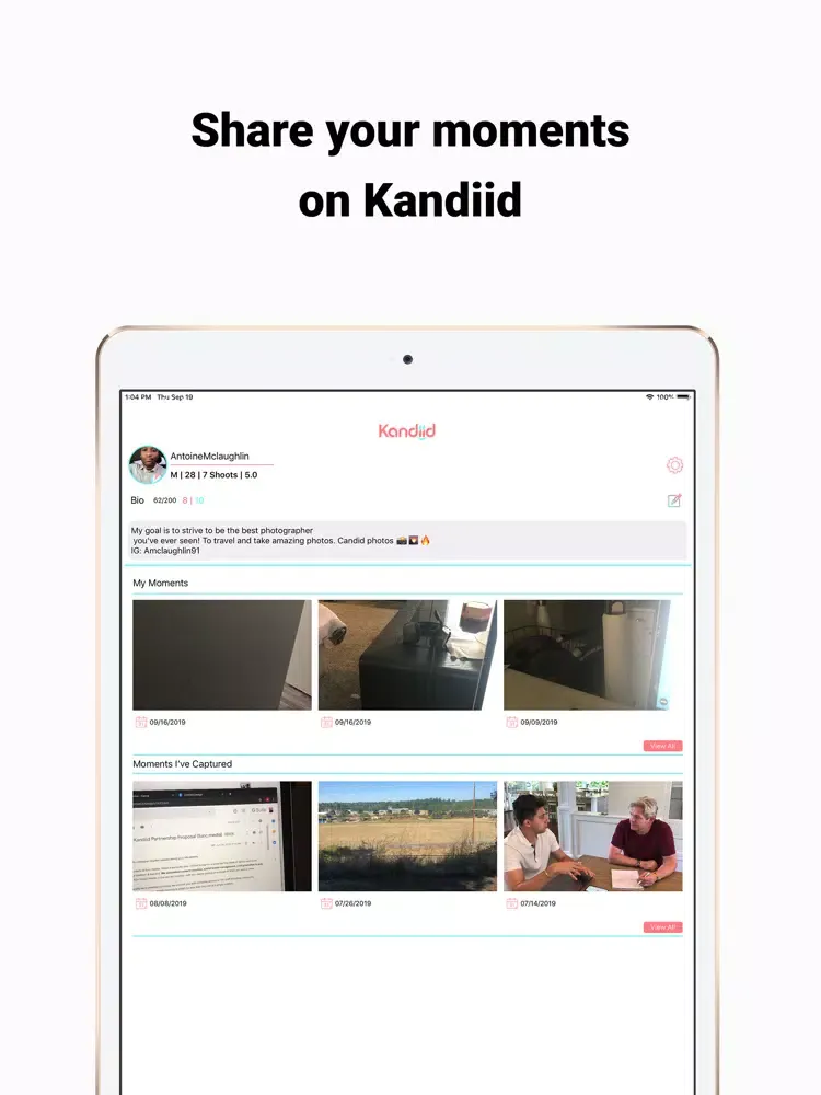 Ảnh chụp màn hình của Kandiid iPad 