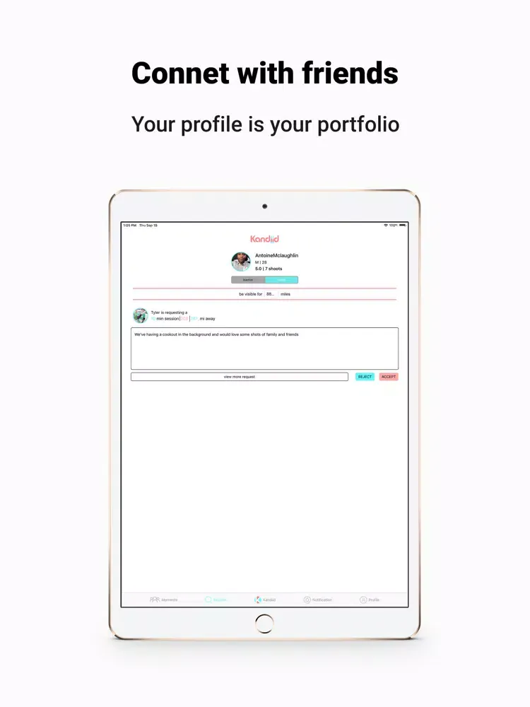 Ảnh chụp màn hình của Kandiid iPad 