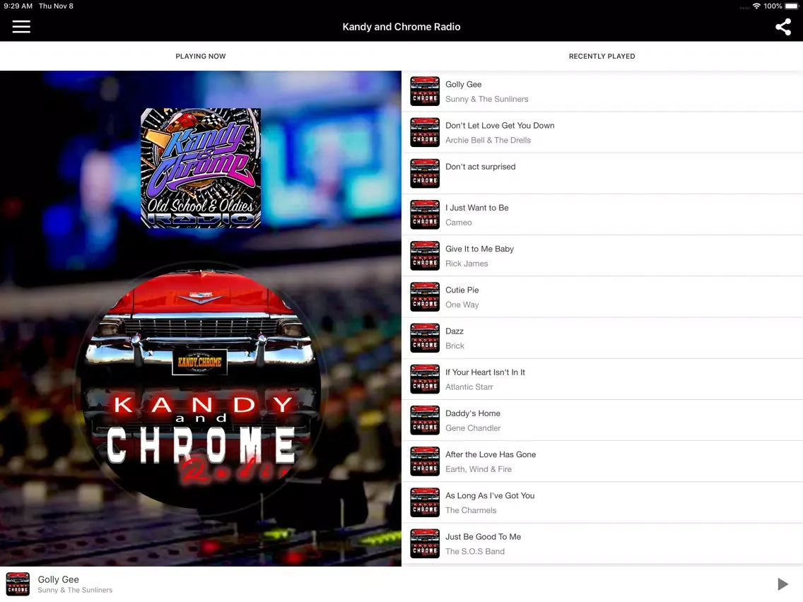 Capturas de tela do Kandy and Chrome Radio iPad 