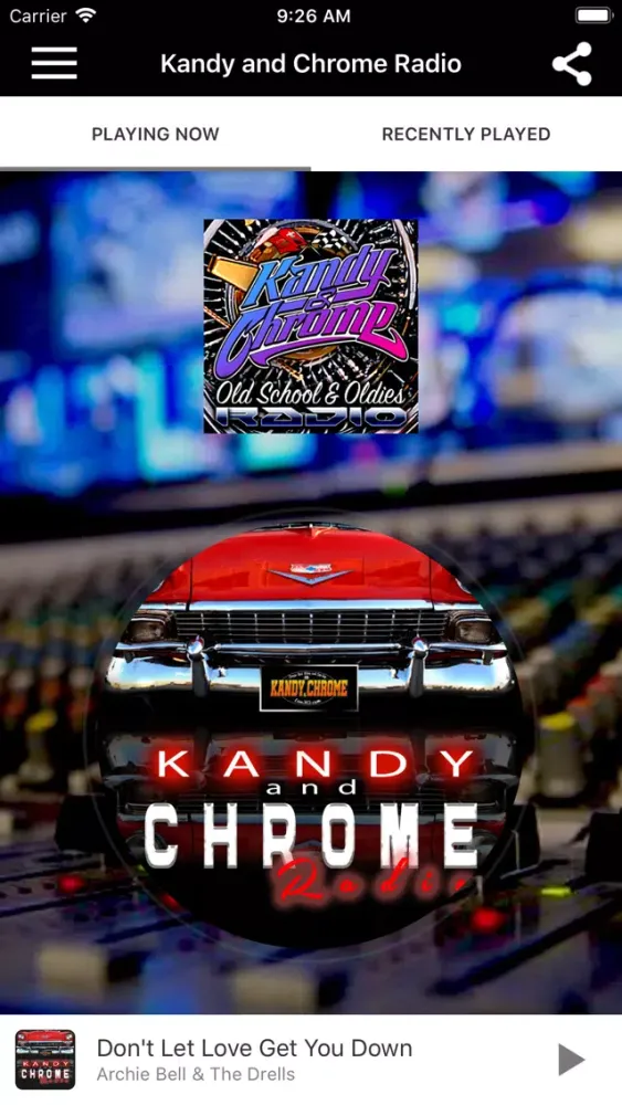 Capturas de tela do Kandy and Chrome Radio