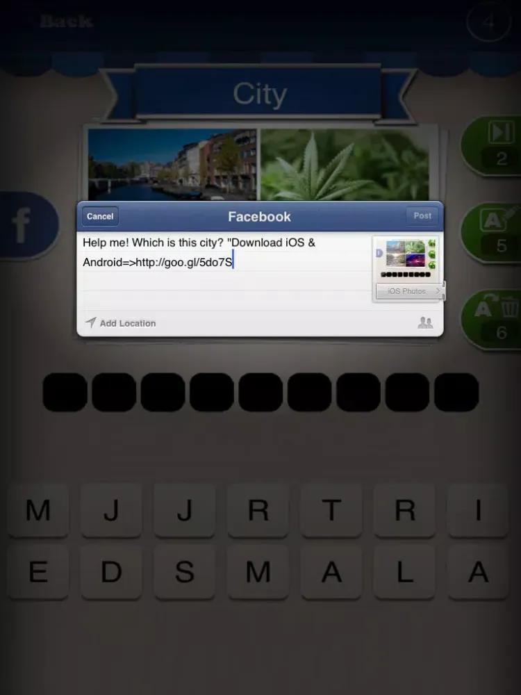 City Quiz => Guess the City ! iPad  स्क्रीनशॉट