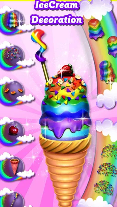 Capturas de tela do Home Made Rainbow Ice Cream