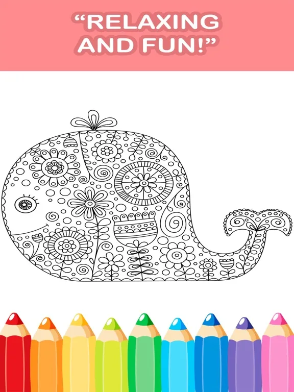 adult color anti stress therapy coloring book iPad 应用截图