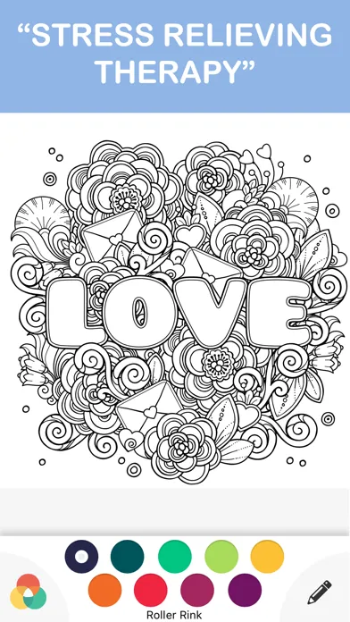 adult color anti stress therapy coloring book应用截图
