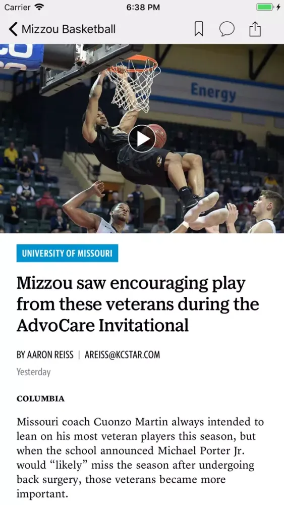 Mizzou Zone 스크린샷