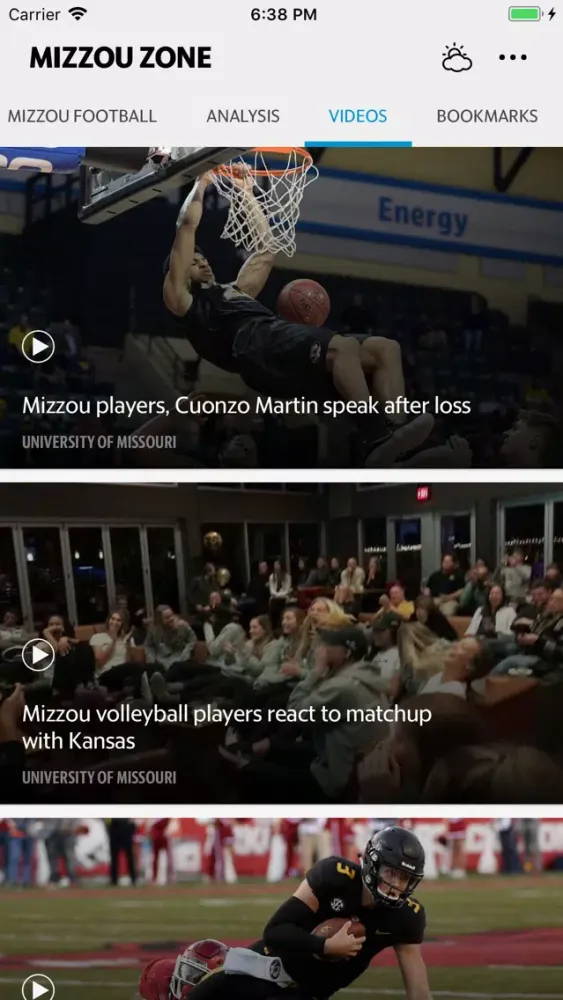 Mizzou Zone 스크린샷